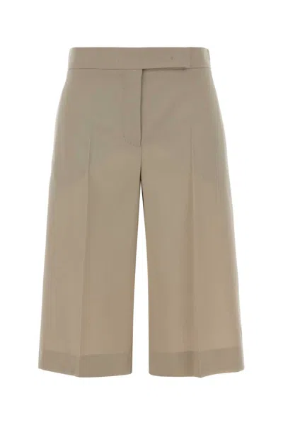 Max Mara Sand Wool Blend Mile Bermuda Shorts In Brown