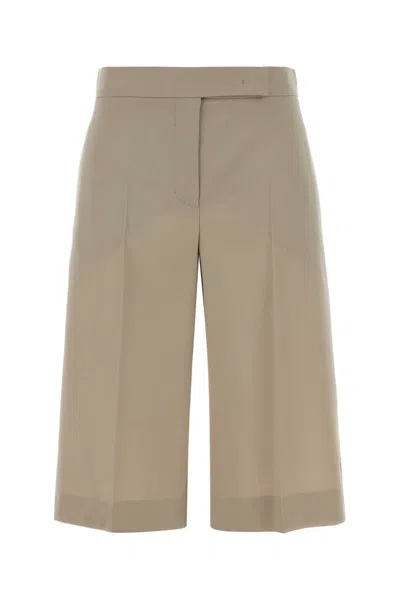 Max Mara Sand Wool Blend Mile Bermuda Shorts In Beige O Tan