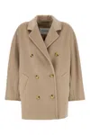 Max Mara Maxmara Rebus Wool Coat Camel In Brown