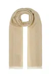Max Mara Scarf Wool Blend Monogram Pattern In Beige Oro