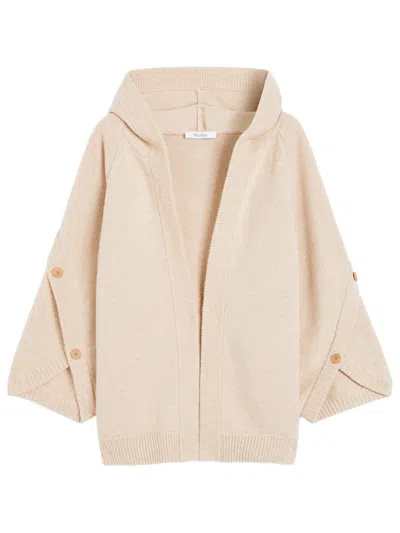 Max Mara Sand Wool Cardigan In Neutral