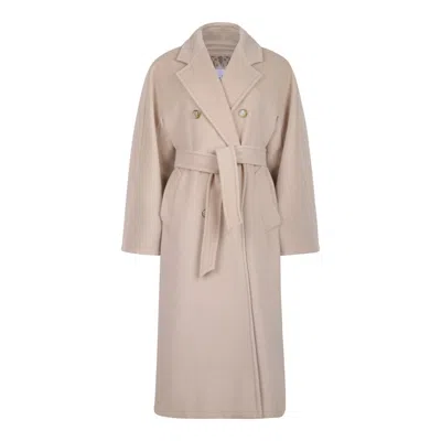 Max Mara Sand Wool Cashmere Coats In Neutral