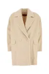 Max Mara Molo Double-breasted Long-sleeved Coat In White