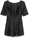 Max Mara Shantung Silk Blend Jumpsuit In Black