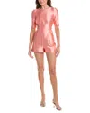 Max Mara Solid Short-sleeve Jumpsuit In Pink