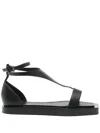 Max Mara Leather Sandals With Premium Quality In Black
