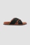 Max Mara Monogram-pattern Crossover-strap Sandals In Brown