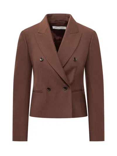 Max Mara Sangizia Wool Jacket Blazer In Brown