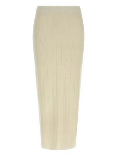 Max Mara Cashmere Yarn Skirt In Neutral
