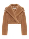 Max Mara Santos 2-in-1 Crop Vest In Teddy Fabric In Nude