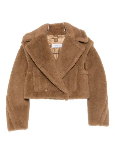 Max Mara Santos Double-breasted Coat In Brown