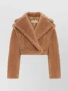 Max Mara Santos Double Breasted Cropped Coat In Brown