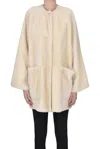 Max Mara Santos Reversible Shearling Coat In White