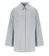Max Mara Sapore Dusty Light Blue Shirt In Gray