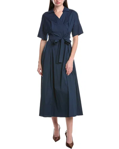 Max Mara Sarah Maxi Wrap Dress In Blue