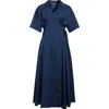 Max Mara Sarah Stretch Poplin Wrap Shirtdress In Cornflower Blue