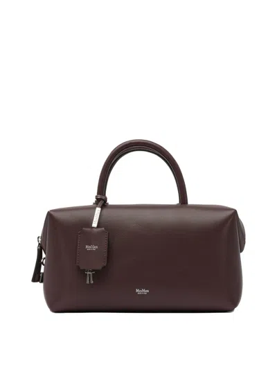 Max Mara Satchel Handbag In Burgundy