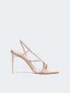 Max Mara Satin And Crystal Sandals In Multi