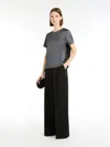 Max Mara Satin And Jersey T-shirt In Black
