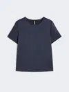 Max Mara Satin And Jersey T-shirt In Blue
