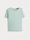 Max Mara Satin And Jersey T-shirt In Green