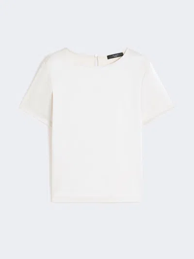 Max Mara Satin And Jersey T-shirt In Neutral