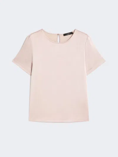 Max Mara Satin And Jersey T-shirt In Pink