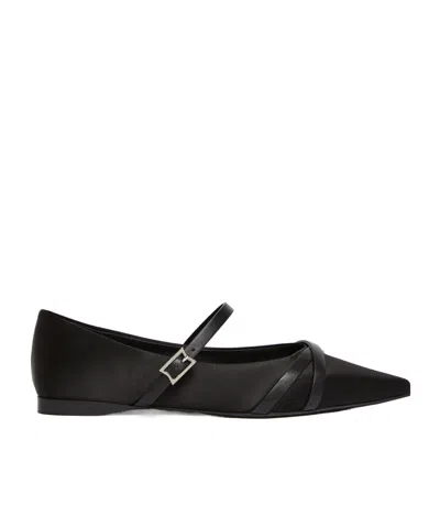 Max Mara Satin And Leather Ballerinas