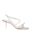 Max Mara Satin And Rhinestone Sandals In White