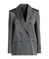 Max Mara Satin Blazer In Gray