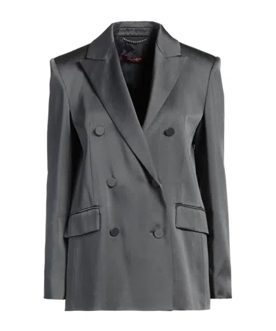 Max Mara Satin Blazer In Gray