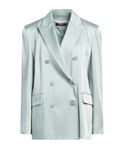 Max Mara Satin Blazer In Green