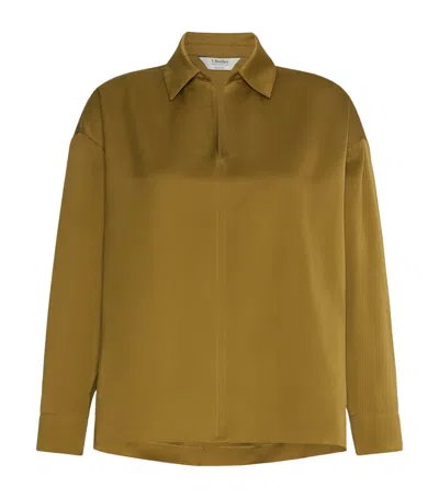 Max Mara Satin Blouse In Brown
