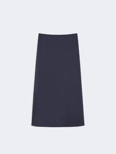Max Mara Satin Calf-length Skirt In Black