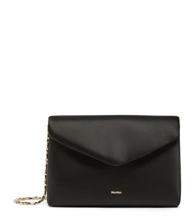 Max Mara Satin Clutch Bag In Black