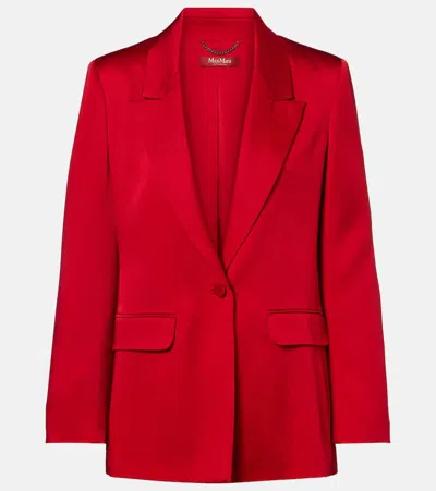 Max Mara Satin Crêpe Blazer In Red