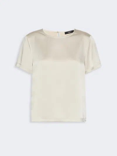 Max Mara Satin Crew-neck T-shirt In Multi