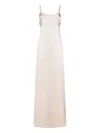 Max Mara Baden Satin Sleeveless Flared Midi Dress In Neutral