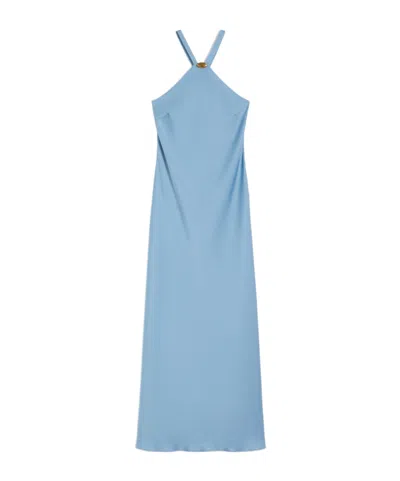 Max Mara Lightweight Satin Dress In Blue