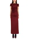 Max Mara Satin Dress In Burgundy