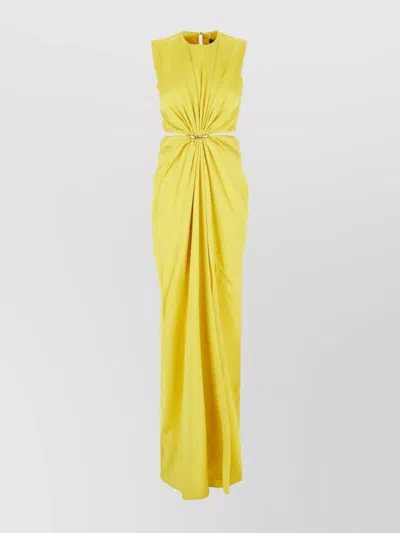 MAX MARA SATIN DRESS LONG RUCHED DETAIL