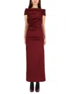 Max Mara Satin Dress In Red