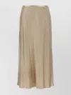 Max Mara Satin Finish Midi Skirt With Flowing Silhouette