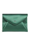 Max Mara Satin Envelope Clutch Bag In Green