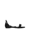 Max Mara Satin Flat Sandal In Black