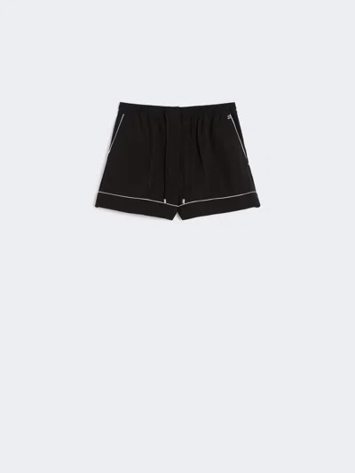 Max Mara Satin Jogger Shorts In Black