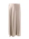Max Mara Satin Longuette Skirt In Beige