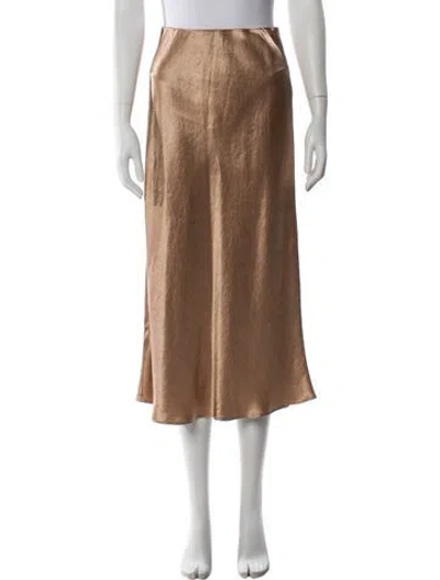 Pre-owned Max Mara Satin Midi Length Skirt In Neutral