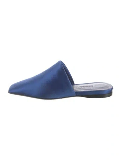 Pre-owned Max Mara Satin Mules In Blue