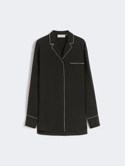 Max Mara Satin Overshirt In Black